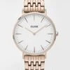 Cluse Kwartshorloge Roségoudkleurig/wit -Gstar Kleding Winkel cluse kwartshorloge rosegoudkleurig wit