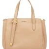 Coccinelle Leren Handtas Beige - (B)26 X (H)23 X (D)12 Cm