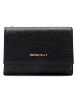 Coccinelle Leren Portemonnee Zwart - (B)11 X (H)9 X (D)3 Cm