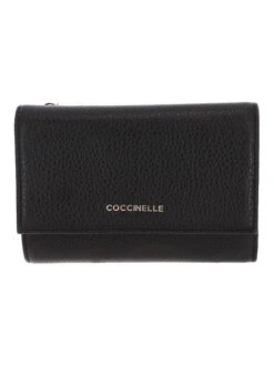 Coccinelle Leren Portemonnee Zwart - (B)14 X (H)10 X (D)3 Cm