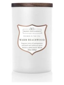 Geurkaars "Warm Beachwood" Wit - 566 G