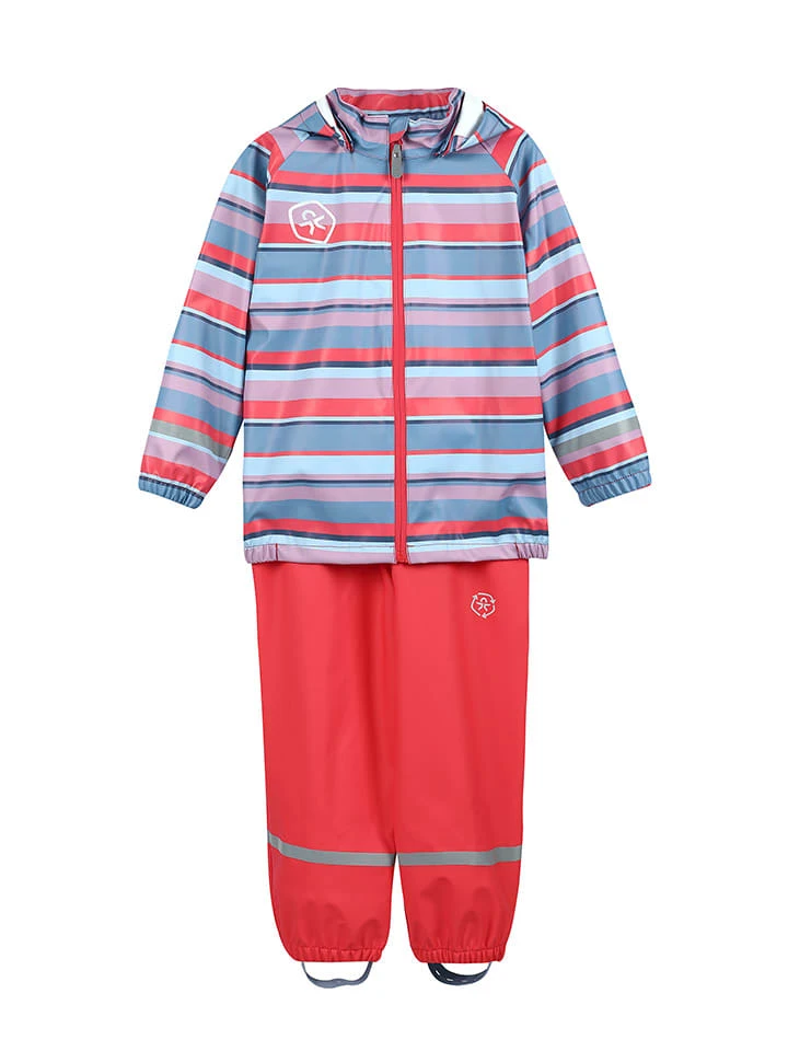 Color Kids 2-delige Regenoutfit Rood/blauw 3 Color Kids 2-delige Regenoutfit Rood/blauw
