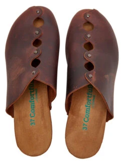 Leren Clogs Bruin -Gstar Kleding Winkel comfortfusse leren clogs bruin 3