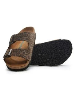 Leren Slippers Bruin/zwart -Gstar Kleding Winkel comfortfusse leren slippers bruin zwart 3