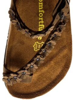 Leren Teenslippers Lichtbruin -Gstar Kleding Winkel comfortfusse leren teenslippers lichtbruin 2