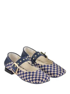 Ballerina's Met Bandje Beige/blauw