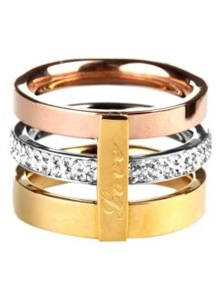 Vergulden Ring Met Kristallen -Gstar Kleding Winkel crazy crystal vergulden ring met kristallen 1