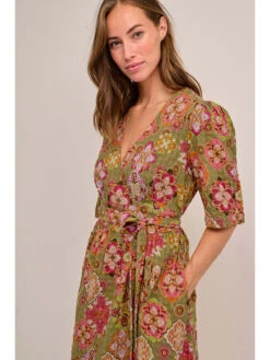 Cream Jurk Kaki/meerkleurig -Gstar Kleding Winkel cream jurk kaki meerkleurig 5