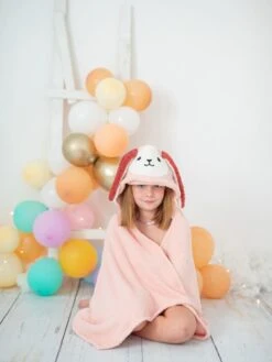 Badcape "Konijn" Lichtroze - (L)120 X (B)110 Cm -Gstar Kleding Winkel crochetts badcape konijn lichtroze l 120 x b 110 cm 2