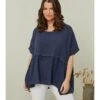Linnen Tuniek Donkerblauw -Gstar Kleding Winkel curvy lady linnen tuniek donkerblauw