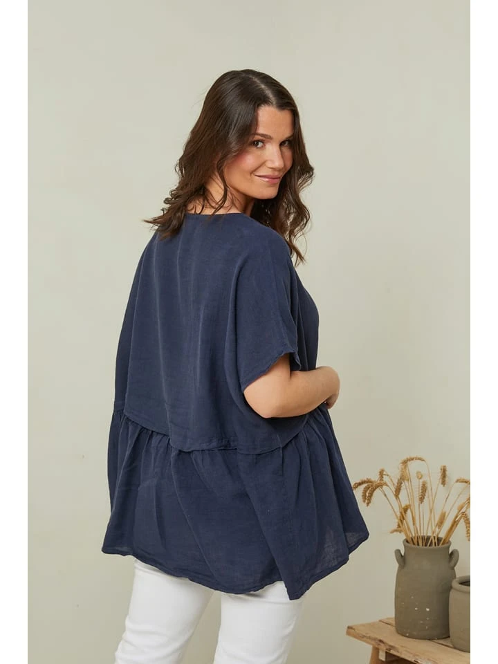 Linnen Tuniek Donkerblauw 5 Linnen Tuniek Donkerblauw - Afbeelding 3