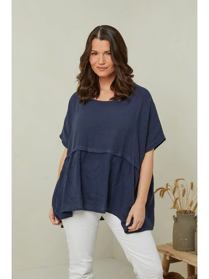 Linnen Tuniek Donkerblauw 3 Linnen Tuniek Donkerblauw