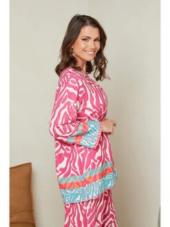 Tuniek Fuchsia/wit -Gstar Kleding Winkel curvy lady tuniek fuchsia wit 1
