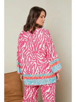 Tuniek Fuchsia/wit -Gstar Kleding Winkel curvy lady tuniek fuchsia wit 2