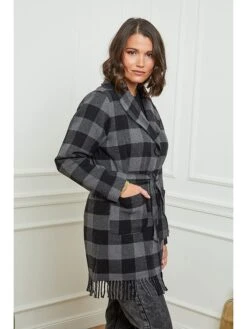 Tussenmantel Zwart/grijs -Gstar Kleding Winkel curvy lady tussenmantel zwart grijs 2