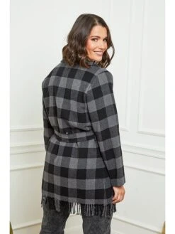 Tussenmantel Zwart/grijs -Gstar Kleding Winkel curvy lady tussenmantel zwart grijs 3