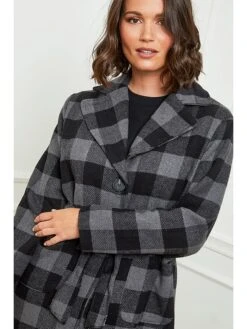 Tussenmantel Zwart/grijs -Gstar Kleding Winkel curvy lady tussenmantel zwart grijs 4