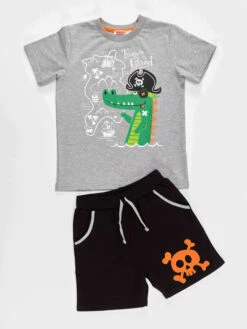 2-delige Outfit "Pirate Croco" Grijs/zwart 8 2-delige Outfit "Pirate Croco" Grijs/zwart -Gstar Kleding Winkel denokids 2 delige outfit pirate croco grijs zwart 2