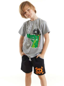 2-delige Outfit "Pirate Croco" Grijs/zwart