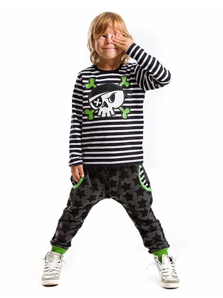 2-delige Outfit "Pirate Skull" Zwart/antraciet 3 2-delige Outfit "Pirate Skull" Zwart/antraciet