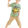 2-delige Outfit "Safari" Groen/beige -Gstar Kleding Winkel denokids 2 delige outfit safari groen beige