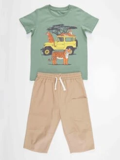 2-delige Outfit "Safari" Groen/beige 8 2-delige Outfit "Safari" Groen/beige -Gstar Kleding Winkel denokids 2 delige outfit safari groen beige 2