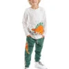 2-delige Outfit "Stegosaurus" Wit/groen -Gstar Kleding Winkel denokids 2 delige outfit stegosaurus wit groen