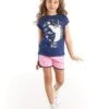 2-delige Outfit "Unicorn Space" Blauw/lichtroze