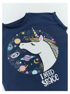 2-delige Outfit "Unicorn Space" Blauw/lichtroze -Gstar Kleding Winkel denokids 2 delige outfit unicorn space blauw lichtroze 4