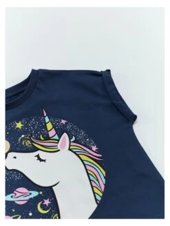 2-delige Outfit "Unicorn Space" Blauw/lichtroze -Gstar Kleding Winkel denokids 2 delige outfit unicorn space blauw lichtroze 5