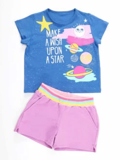 2-delige Outfit "Wish" Blauw/lila -Gstar Kleding Winkel denokids 2 delige outfit wish blauw lila 2