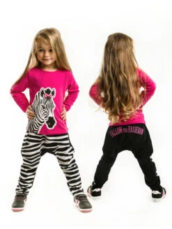 2-delige Outfit "Zebra Fashion" Roze/zwart