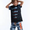 2-delige Outfit Zwart/blauw -Gstar Kleding Winkel denokids 2 delige outfit zwart blauw