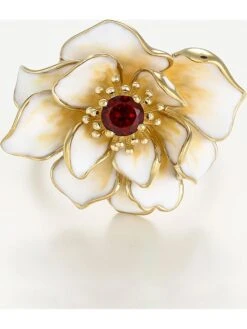 Gouden Ring "Fleur Flamboyante" Met Granaat -Gstar Kleding Winkel diamanta gouden ring fleur flamboyante met granaat 1