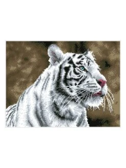 Diamond Painting "Tiger Blanc - Diamond Dotz" - Vanaf 13 Jaar
