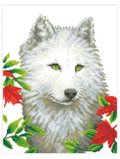 Diamond Painting "White Wolf - Diamond Dotz" - Vanaf 13 Jaar