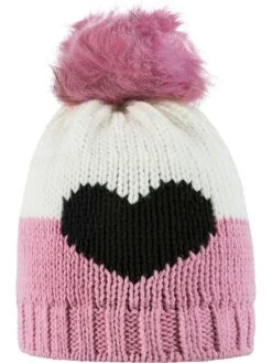 Gebreide Muts Lichtroze/wit