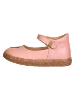 El Naturalista Leren Ballerina's Met Bandje "Helmet" Lichtroze