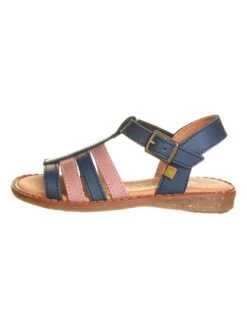 El Naturalista Leren Sandalen "Atenas" Donkerblauw/lichtbruin