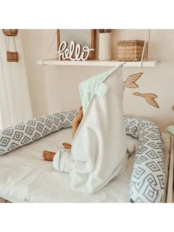 Badcape Wit/turquoise -Gstar Kleding Winkel emmaandnoah badcape wit turquoise 2