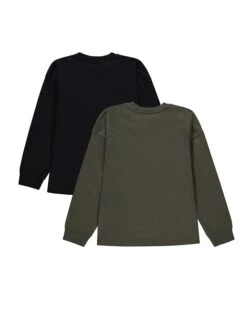 ESPRIT 2-delige Set: Longsleeves Donkerblauw/kaki -Gstar Kleding Winkel esprit 2 delige set longsleeves donkerblauw kaki 1