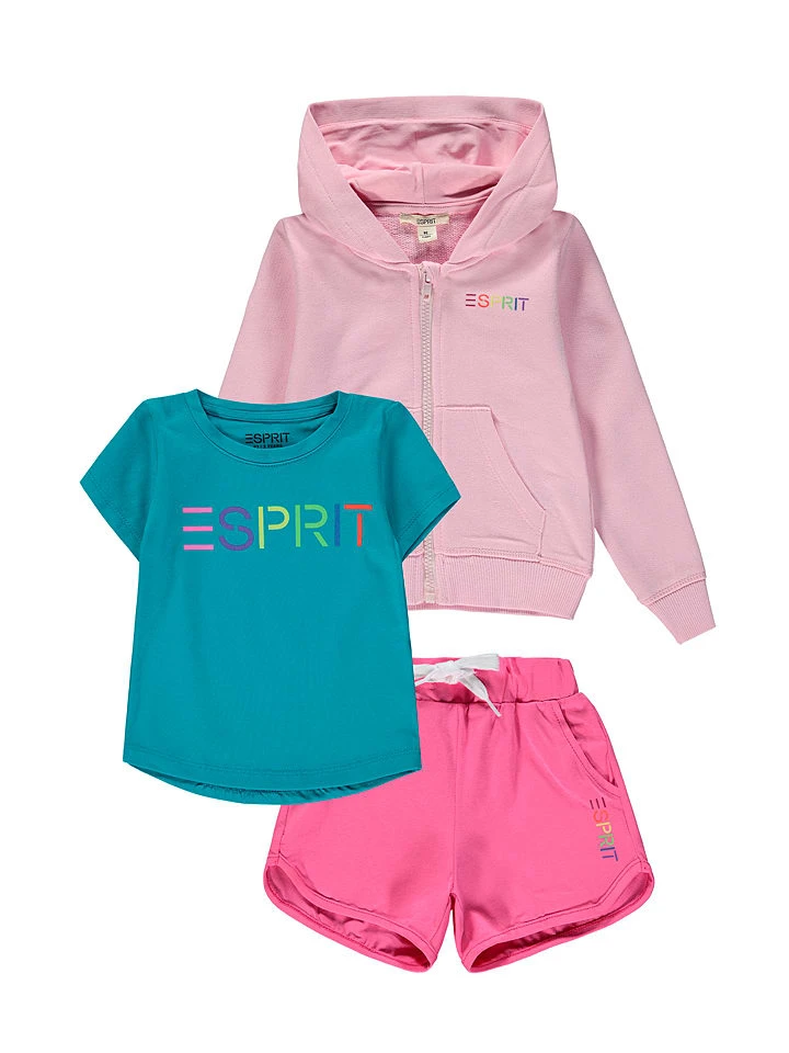 ESPRIT 3-delige Outfit Roze/lichtroze/mintgroen 3 ESPRIT 3-delige Outfit Roze/lichtroze/mintgroen