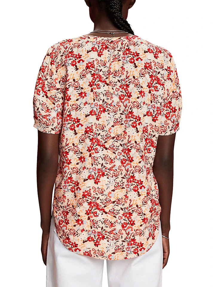 ESPRIT Blouse Beige/rood 5 ESPRIT Blouse Beige/rood - Afbeelding 3