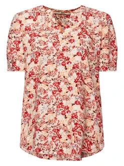 ESPRIT Blouse Beige/rood