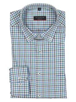 Eterna Blouse - Modern Fit - Blauw/groen