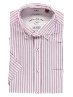 Eterna Blouse - Slim Fit - Lichtroze/wit