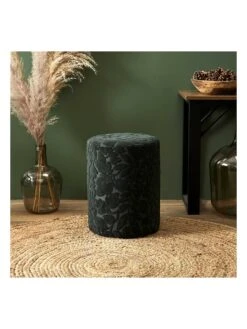 Poef "Leaf" Donkergroen - (H)36 X Ø 28 Cm