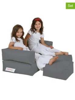 3-delige Kinderzitzakkenset Grijs