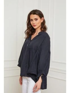 Linnen Blouse "Gloss" Donkerblauw -Gstar Kleding Winkel fleur de lin linnen blouse gloss donkerblauw 1
