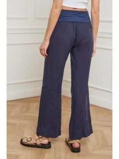 Linnen Broek "Derwan" Donkerblauw -Gstar Kleding Winkel fleur de lin linnen broek derwan donkerblauw 2